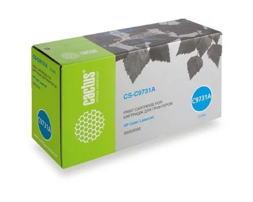 [расходные материалы] Картридж лазерный Cactus CS-C9731A голубой (12000стр.) для HP CLJ 5500/5550