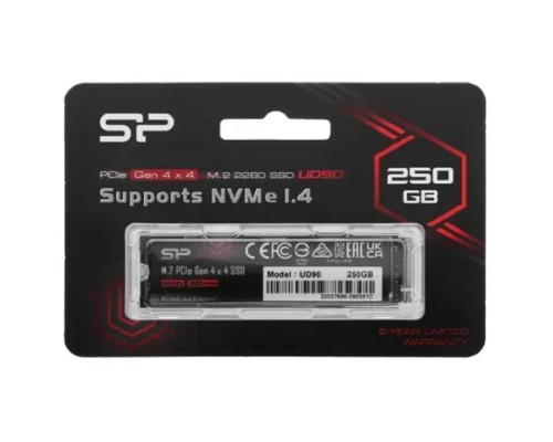 [накопитель] Silicon Power SSD M.2 250GB UD90, M.2 2280, PCI-E 4x4, [R/W -4700/1500 MB/s]
