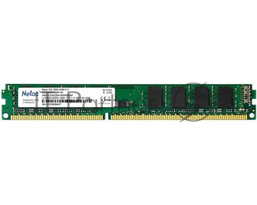 Оперативная память Netac 4GB DDR3 1600MHz DIMM CL11 1.5V / NTBSD3P16SP-04