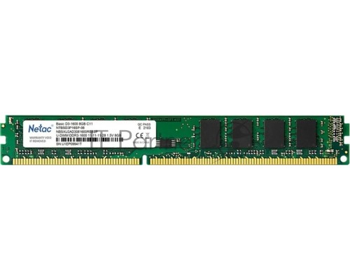 Оперативная память Netac 8GB DDR3 1600MHz CL11 1.5V / NTBSD3P16SP-08