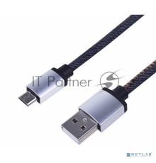 Кабель REXANT USB - microUSB, шнур в джинсовой оплетке