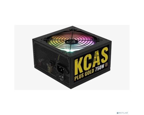 Блок питания Aerocool KCAS PLUS GOLD 750W <750W, ATX v2.4, APFC, Fan ARGB 12cm, 80+ Gold, Retail>