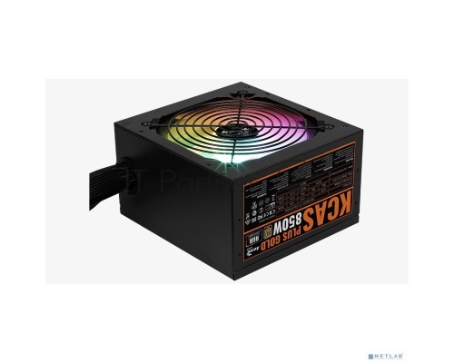 Блок питания Aerocool KCAS PLUS GOLD 850W <850W, ATX v2.4, APFC, Fan ARGB 12cm, 80+ Gold, Retail>