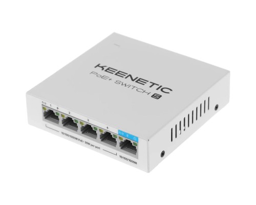 [Сетевое оборудование] Keenetic POE+ SWITCH 5 (KN-4610) 5-портовый гигабитный коммутатор с 4 портами PoE+ и бюджетом мощности 60 Вт