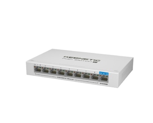 [Сетевое оборудование] Keenetic POE+ SWITCH 9 (KN-4710) 9-портовый гигабитный коммутатор с 8 портами PoE+ и бюджетом мощности 120 Вт