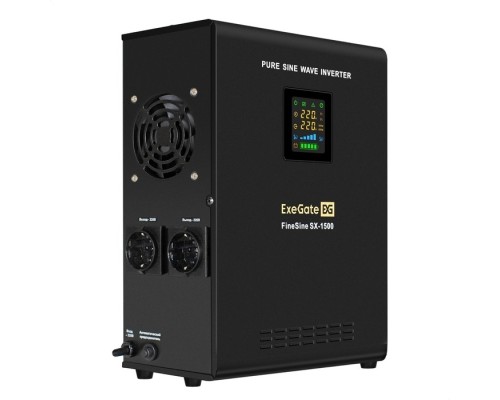 [ИБП] Exegate EX295998RUS ИБП (инвертор, синус, для котла) настенный ExeGate FineSine SX-1500.LCD.AVR.2SH <1500VA/1050W, чистая синусоида, цветной LCD-дисплей, AVR, 2*Schuko, линейно-интерактивный, внешняя 