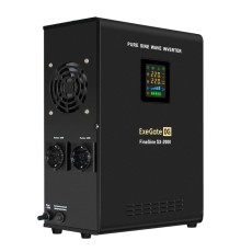 Exegate EX296001RUS ИБП (инвертор, синус, для котла) настенный ExeGate FineSine SX-2000.LCD.AVR.2SH <2000VA/1400W, чистая синусоида, цветной LCD-дисплей, AVR, 2*Schuko, линейно-интерактивный, внешняя 