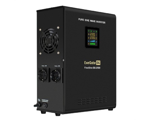 [ИБП] Exegate EX296002RUS ИБП (инвертор, синус, для котла) настенный ExeGate FineSine SX-2500.LCD.AVR.2SH <2500VA/1800W, чистая синусоида, цветной LCD-дисплей, AVR, 2*Schuko, линейно-интерактивный, внешняя 