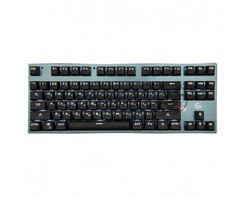 Клавиатура беспр. механ. Gembird KBW-G540L, BT 5.0/2,4 ГГц/USB, мет, переключатели Outemu Blue, 87 клавиши, белая подсветка