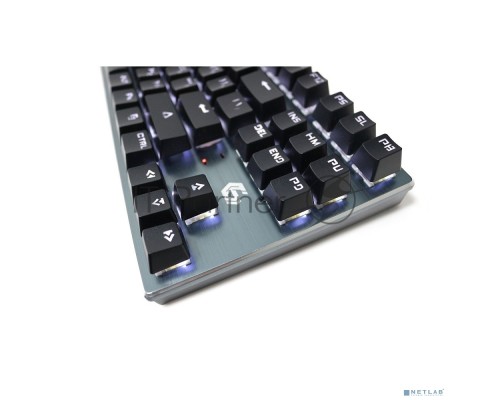 Клавиатура беспр. механ. Gembird KBW-G540L, BT 5.0/2,4 ГГц/USB, мет, переключатели Outemu Blue, 87 клавиши, белая подсветка
