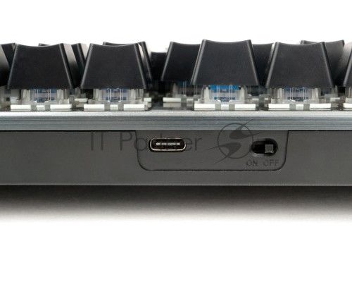 Клавиатура беспр. механ. Gembird KBW-G540L, BT 5.0/2,4 ГГц/USB, мет, переключатели Outemu Blue, 87 клавиши, белая подсветка