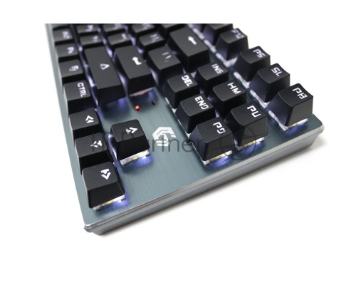Клавиатура беспр. механ. Gembird KBW-G540L, BT 5.0/2,4 ГГц/USB, мет, переключатели Outemu Blue, 87 клавиши, белая подсветка