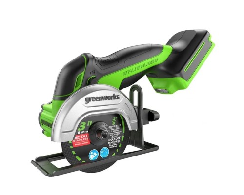 [Углошлифовальные, Шлифовальные машины, Реноватор] Greenworks Углошлифовальная машина аккумуляторная GD24UCS, 24V, бесщеточная,76 мм, без АКБ и ЗУ [3402007]