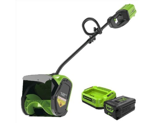 [Снегоуборочная техника] Greenworks Снегоуборщик аккумуляторный, 60V, 30 см, бесщеточный, c 1хАКБ 5Ач и ЗУ [2602607UG]