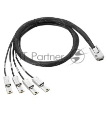 Кабель HPE HPE Mini SAS High Density to Dual 2-lane Mini SAS High Density External Fanout 1 Meter Cable