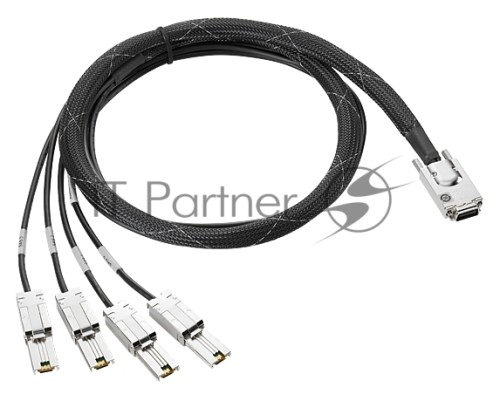 Кабель HPE HPE Mini SAS High Density to Dual 2-lane Mini SAS High Density External Fanout 1 Meter Cable