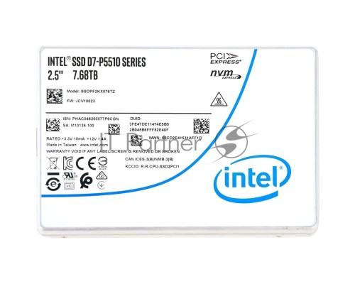 Накопитель SSD Intel® SSD D7-P5510 Series (7.68TB, 2.5in PCIe 4.0 x4, 3D4, TLC), 99A5DR