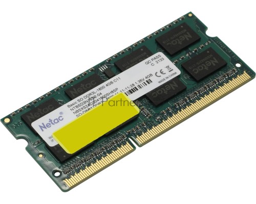Оперативная память Netac 4Gb DDR3 1600MHz SO-DIMM (NTBSD3N16SP-04)