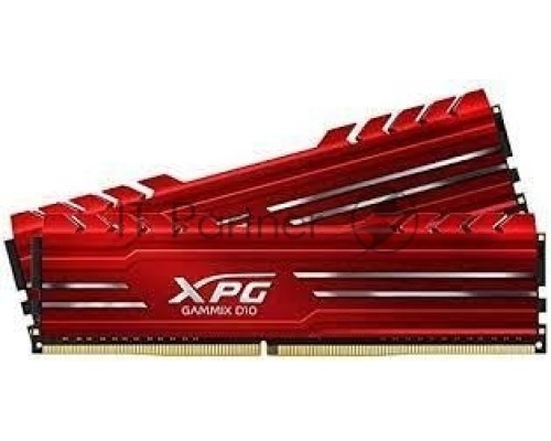 Модуль памяти 16GB ADATA DDR4 3000 DIMM XPG GAMMIX D10 Red Gaming Memory AX4U300016G16A-SR10 Non-ECC, CL16, 1.35V, Heat Shield, RTL