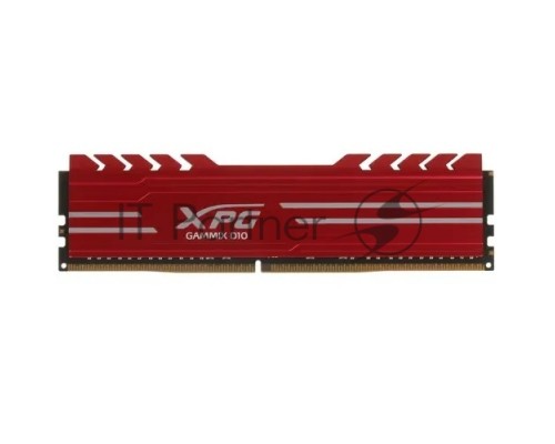 Модуль памяти 16GB ADATA DDR4 3000 DIMM XPG GAMMIX D10 Red Gaming Memory AX4U300016G16A-SR10 Non-ECC, CL16, 1.35V, Heat Shield, RTL
