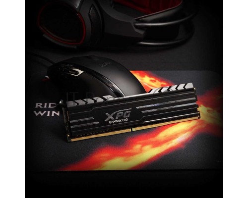 Оперативная память ADATA 16GB DDR4 3200 DIMM XPG GAMMIX D10 Black Gaming Memory AX4U320016G16A-SB10 Non-ECC, CL16, 1.35V, Heat Shield, RTL