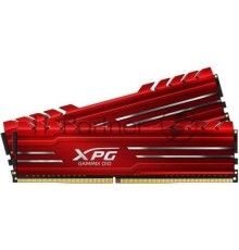 Модуль памяти 16GB ADATA DDR4 3200 DIMM XPG GAMMIX D10 Red Gaming Memory AX4U32008G16A-DR10 Non-ECC, CL16, 1.35V, Heat Shield, Kit (2x8GB), RTL