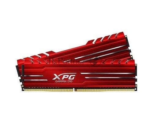Модуль памяти 32GB ADATA DDR4 3200 DIMM XPG GAMMIX D10 Red Gaming Memory AX4U320016G16A-DR10 Non-ECC, CL16, 1.35V, Heat Shield, Kit (2x16GB), RTL