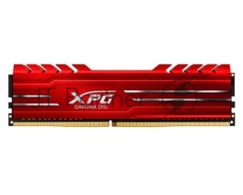 Модуль памяти 8GB ADATA DDR4 3200 DIMM XPG GAMMIX D10 Red Gaming Memory AX4U32008G16A-SR10 Non-ECC, CL16, 1.35V, Heat Shield, RTL