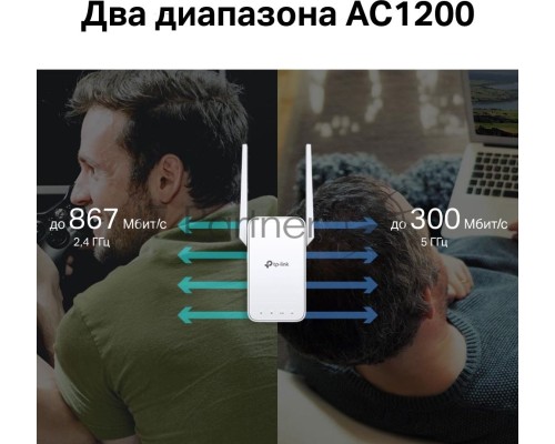 Усилитель TP-Link Wi-Fi сигнала AC1200 OneMesh Wi-Fi Range Extender/Signal Amplifier, dual-band Wi-Fi, two external antennas, 1 10/100Mbps port, 1 WPS button, supports RE/AP mode, Smart signal indicator, easy setup/management via Tether APP/Web UI.