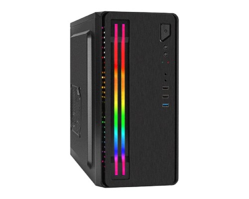[Корпуса] Exegate EX296165RUS Корпус Minitower ExeGate mEVO-7805 (mATX, без БП, 2*USB+1*USB3.0, аудио, черный, с 2*RGB подсветкой)