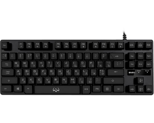 Игровая клавиатура SVEN KB-G7400 (87кл., 12 Fn функций, подсветка) Игровая клавиатура SVEN KB-G7400 (87кл., 12 Fn функций, подсветка)