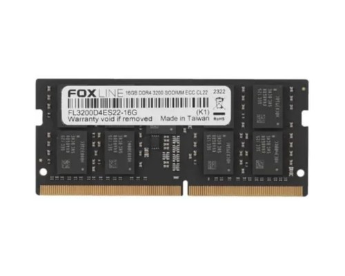 [Модуль памяти] Foxline SODIMM 16GB 3200 DDR4 ECC CL22 (1Gb*8) FL3200D4ES22-16G