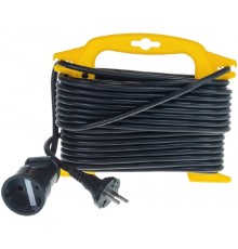 Удлинитель силовой Stayer 55014-15_z01, розеток 1шт, 2x0.75 кв.мм, 15м, ПВС, рамка пластиковая, черный