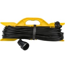 Удлинитель силовой Stayer 55018-50_z01, розеток 1шт, 2x0.75 кв.мм, 10A, 50м, ПВС, рамка пластиковая, черный