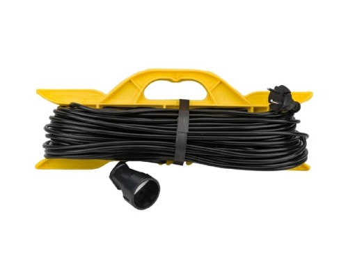 [Шпатели, мастерки, кельмы, терки, гладилки] Удлинитель силовой Stayer 55018-50_z01, розеток 1шт, 2x0.75 кв.мм, 10A, 50м, ПВС, рамка пластиковая, черный