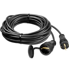 Удлинитель силовой Stayer 55026-10, розеток 1шт, 3x1.5 кв.мм, 10м, КГ, без катушки, черный