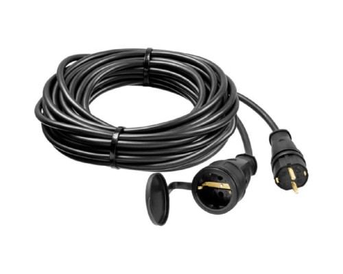 [Шпатели, мастерки, кельмы, терки, гладилки] Удлинитель силовой Stayer 55026-10, розеток 1шт, 3x1.5 кв.мм, 10м, КГ, без катушки, черный