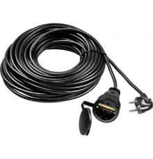 Удлинитель силовой Stayer 55028-20, розеток 1шт, 3x1.5 кв.мм, 20м, ПВС, без катушки, черный