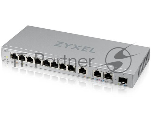 Коммутатор Zyxel Smart L2 XGS1250-12, 8xGE, 3x1/2,5/5/10G, 1xSFP+, настольный (NEW)