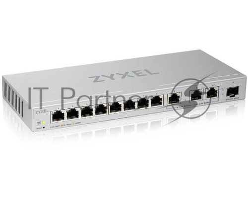 Коммутатор Zyxel Smart L2 XGS1250-12, 8xGE, 3x1/2,5/5/10G, 1xSFP+, настольный (NEW)