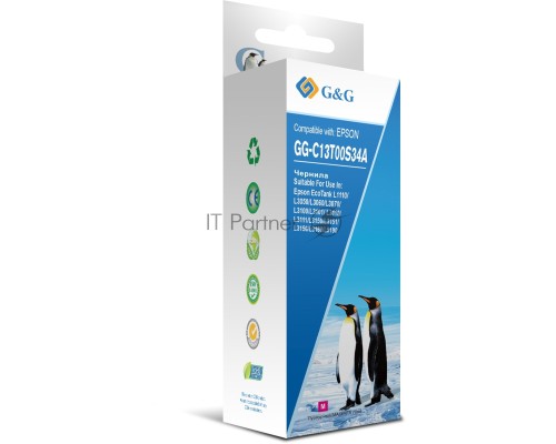 Чернила G&G GG-C13T00S34A пурпурный70мл для Epson L1110, L3151, L3100, L3101, L3110, L3150