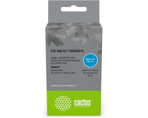 [Расходные материалы] Картридж ленточный Cactus CS-M210-750595YL M210-750-595-YL для Brady M210/M211/M210-LAB