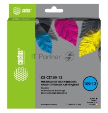 Картридж струйный Cactus CS-CZ109-12 черный/голубой/желтый/пурпурный набор (64.2мл) для HP DJ IA 3525/5525/4525