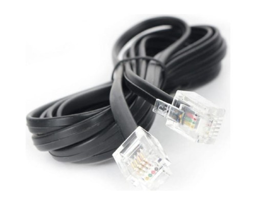 [Кабель] Cablexpert TC6P4C-2M Кабель.телефонный аппарат-розетка 2 м черный