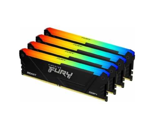 [Модуль памяти] Kingston 64GB 3600MT/s DDR4 CL18 DIMM (Kit of 4) FURY Beast RGB KF436C18BB2AK4/64