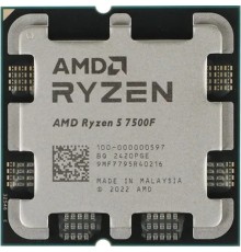 CPU AMD Ryzen 5 7500F OEM (100-000000597) {Base 3,70GHz, Turbo 5,00GHz, without graphics, L3 32Mb, TDP 65W, AM5}