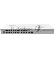 Роутер SwOS/RouterOS powered 24 port Gigabit Ethernet switch with two SFP+ ports, wire speed connectivity with several new switching features!