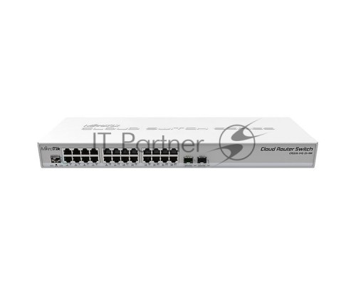 Роутер SwOS/RouterOS powered 24 port Gigabit Ethernet switch with two SFP+ ports, wire speed connectivity with several new switching features!