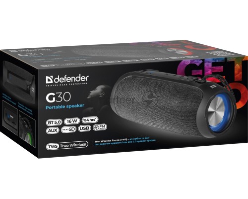 Портативная колонка Defender G30 16Вт, BT/FM/USB/TF/AUX/Light