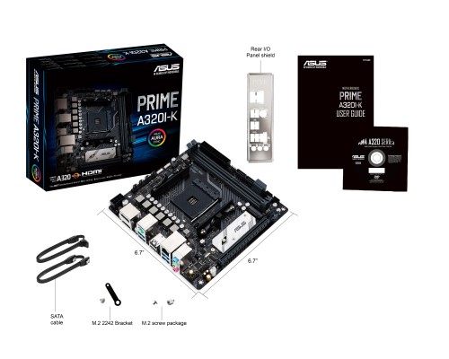 Материнская плата Asus PRIME A320I-K Soc-AM4 AMD A320 2xDDR4 mini-ITX AC`97 8ch(7.1) GbLAN RAID+HDMI+DP